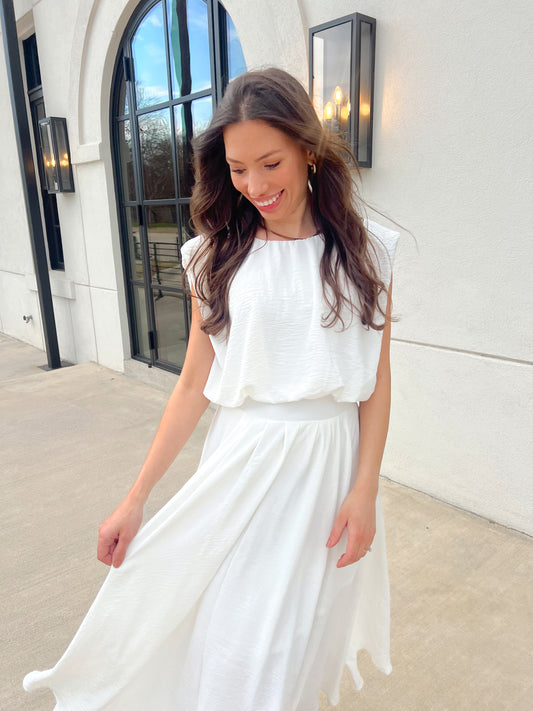 Wishful White Skirt Set