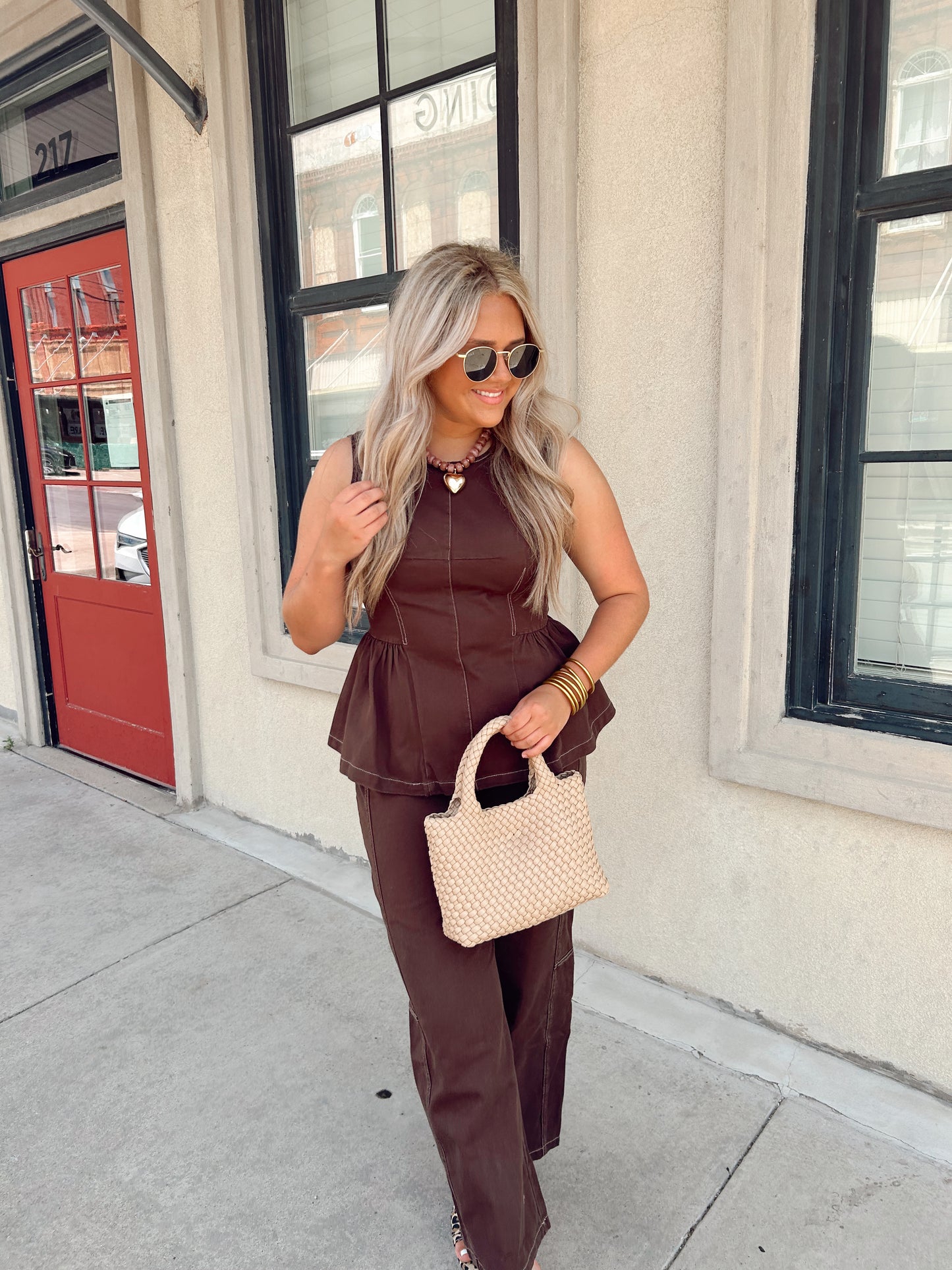 Oak Brown Barrel Pants