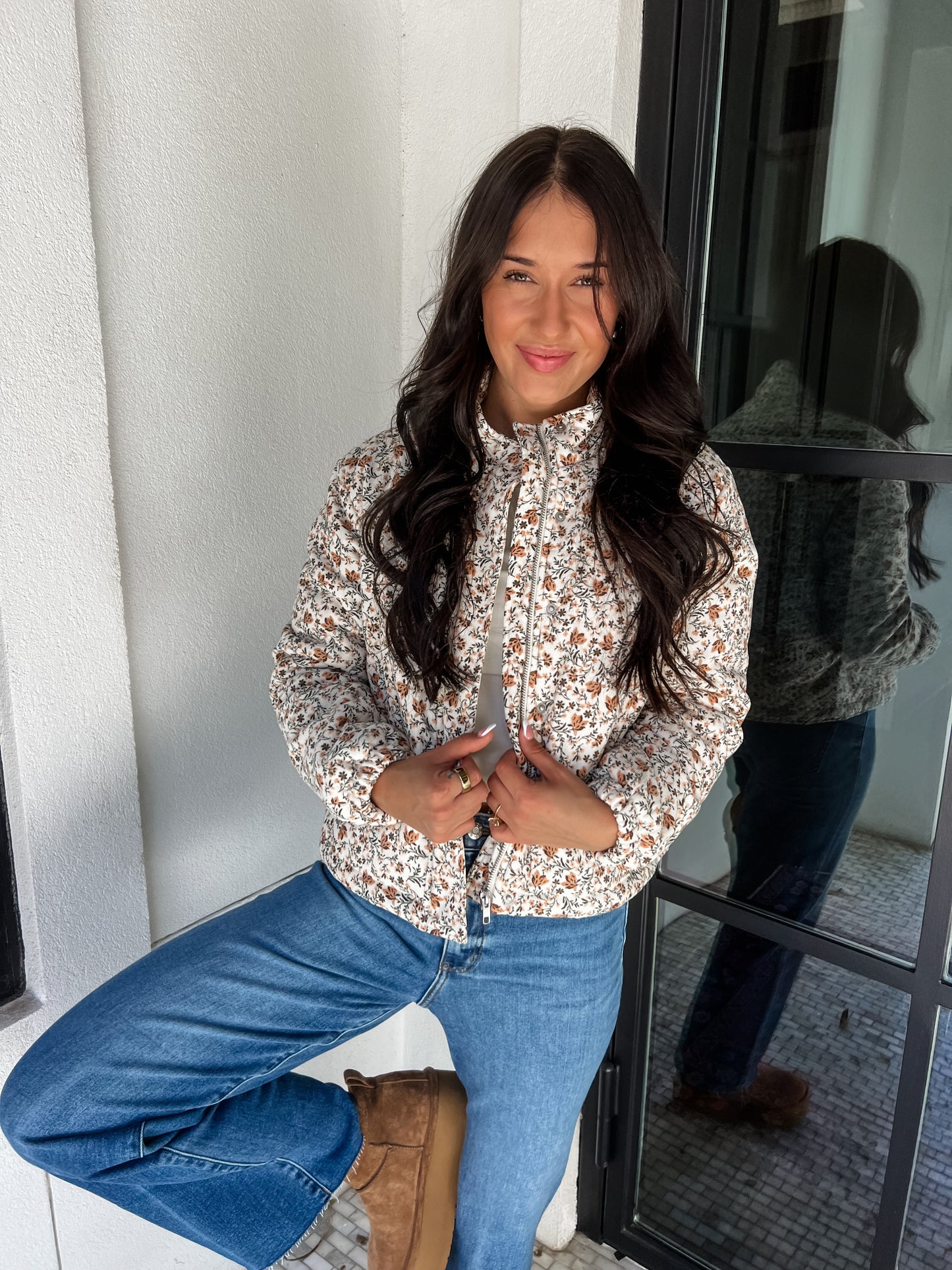 Looking Floral Cord Jacket