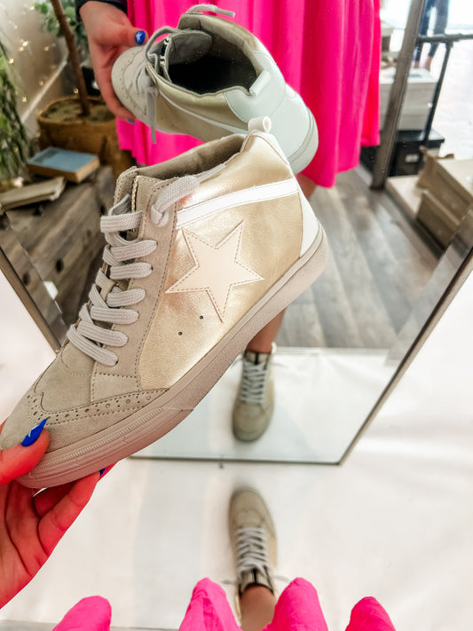 Paulina Gold High Top Sneaker