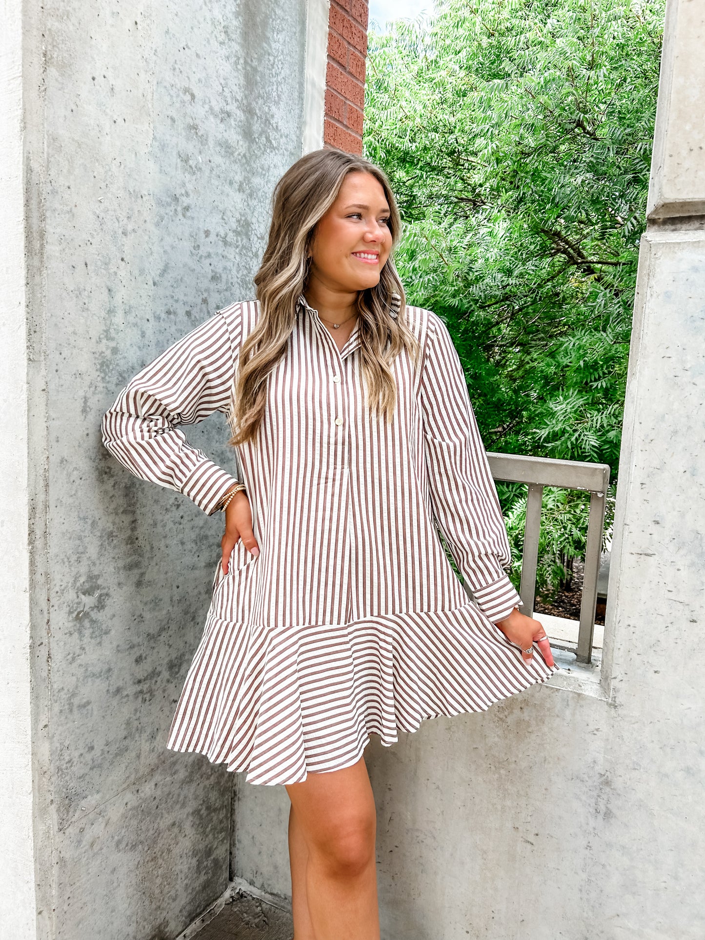 Caramel Spice Stripe Dress