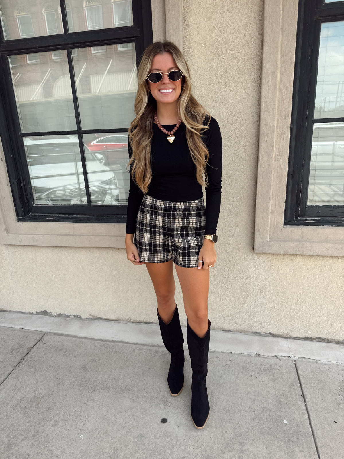 Served Up Stretch Plaid Shorts