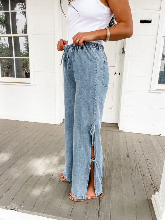 Denim Tied Pants