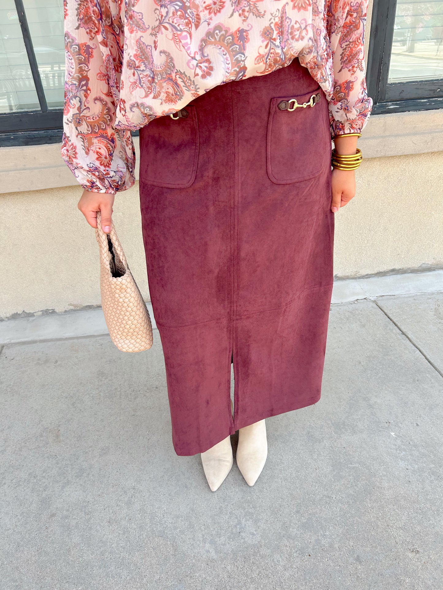 Merlot Velvet Skirt
