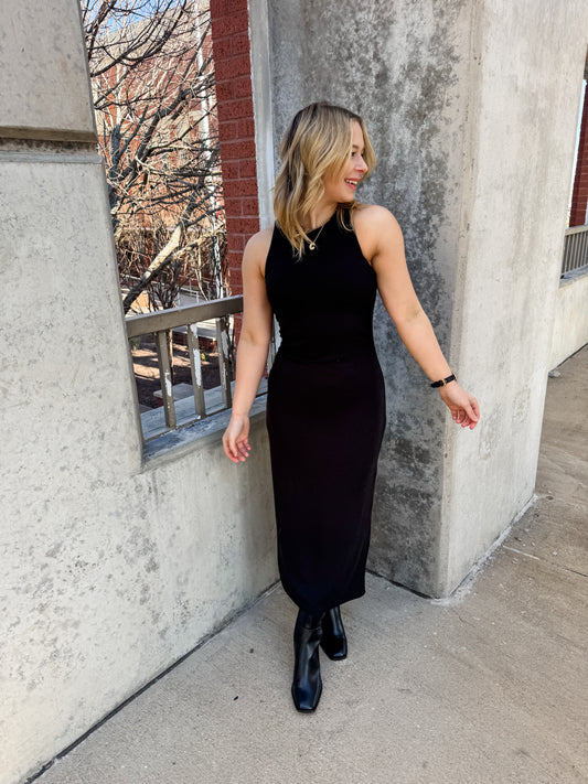 Adison Black Midi Dress