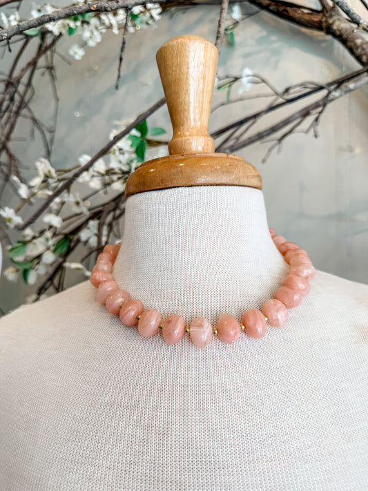 Light Pink Beaded Necklace