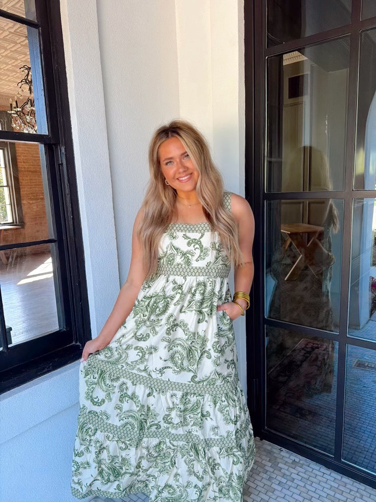 Green Paisley Maxi