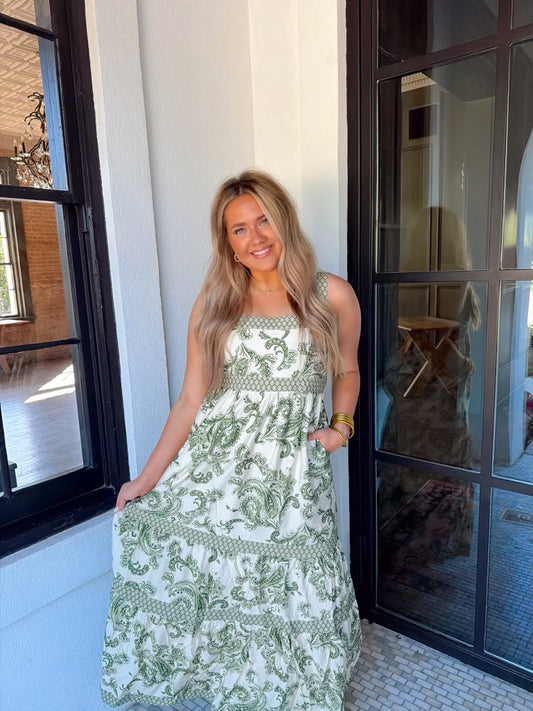 Green Paisley Maxi
