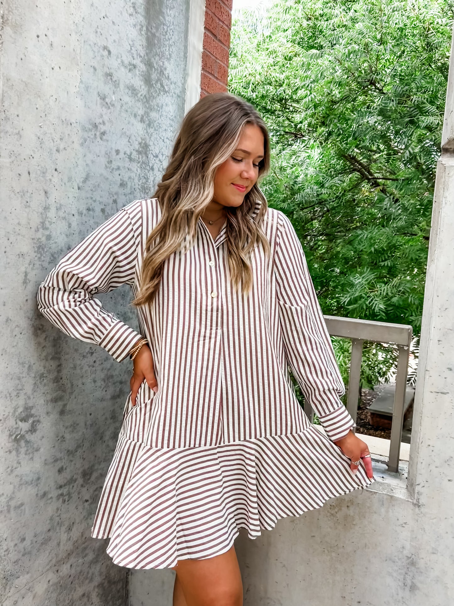 Caramel Spice Stripe Dress