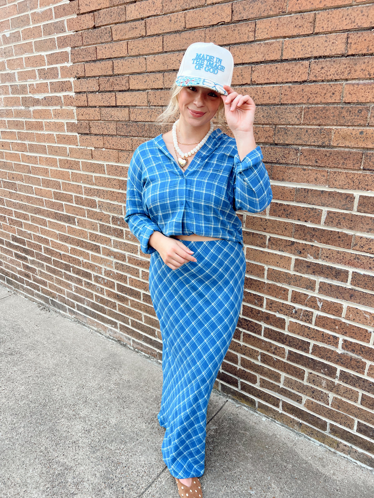 Z Supply River Plaid Mystic Blue