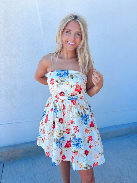 Floral Bouquet Mini Dress
