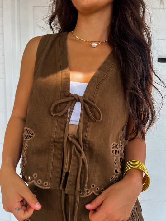 Chocolate Lover Embroidered Vest