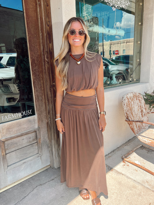 Lenox Brown Skirt Set