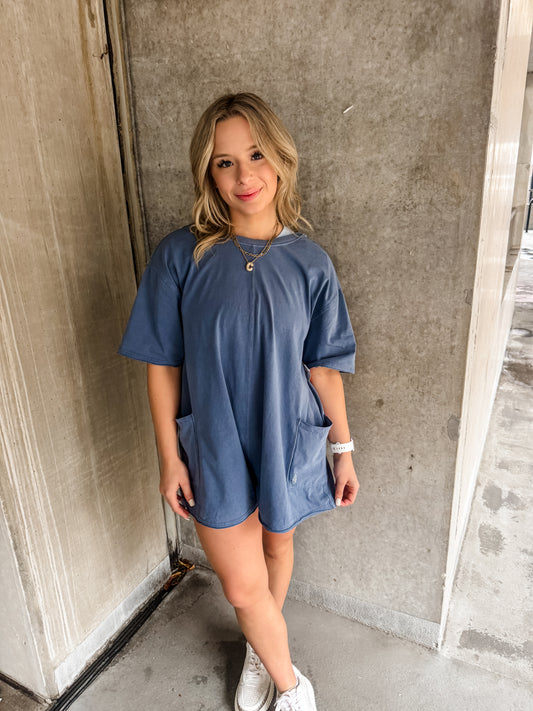 Free People Hot Shot Tee Romper Skyline