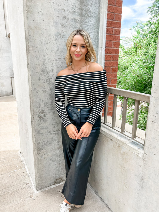 Downtown Black Leather Pant