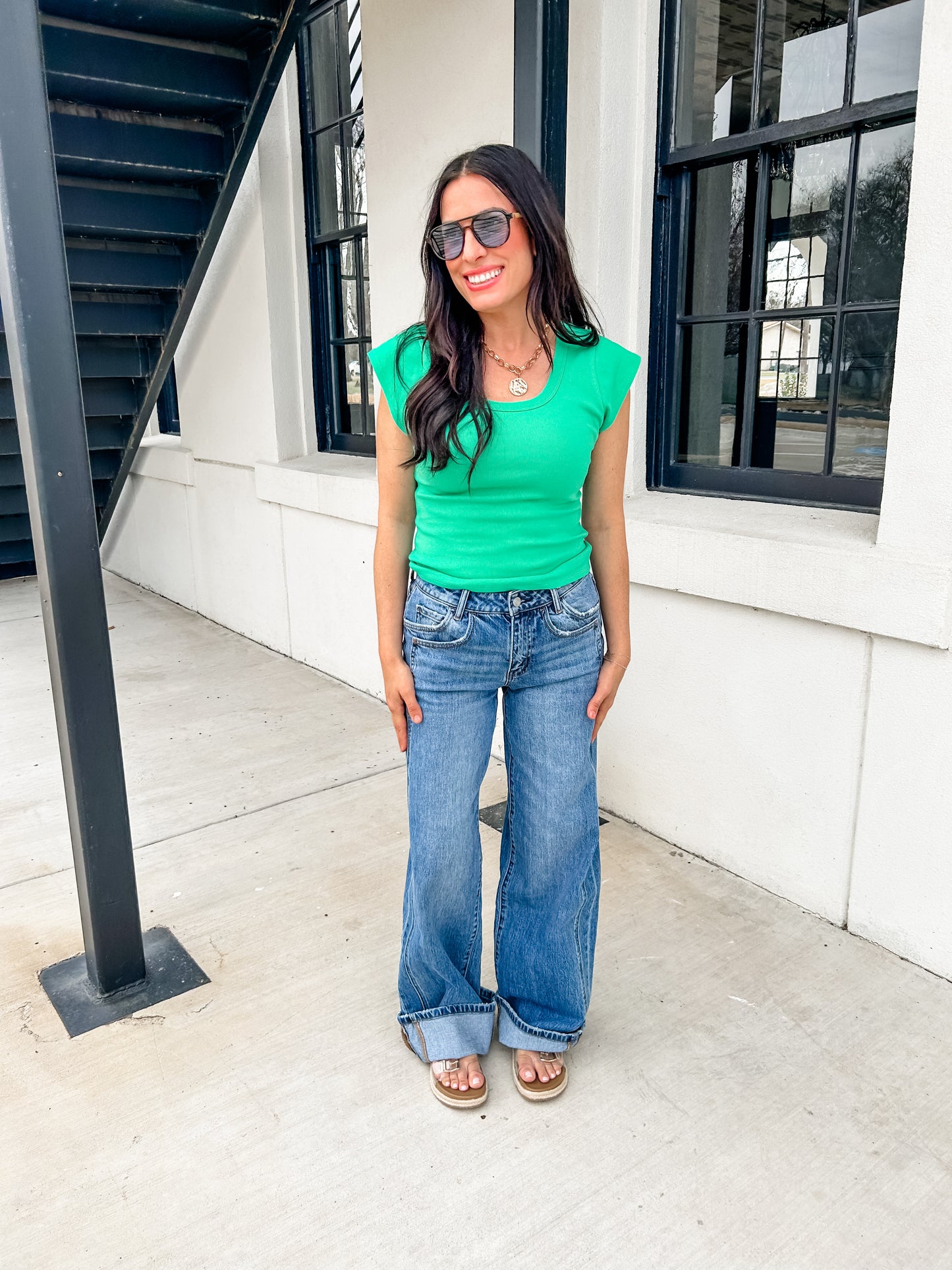 Shine On Cuffed Wide Leg