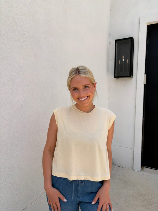 Flex Sleeveless Tee Lemon Chiffon