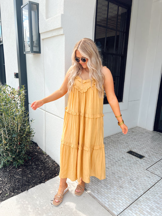 Erin Honey Gold Maxi Dress