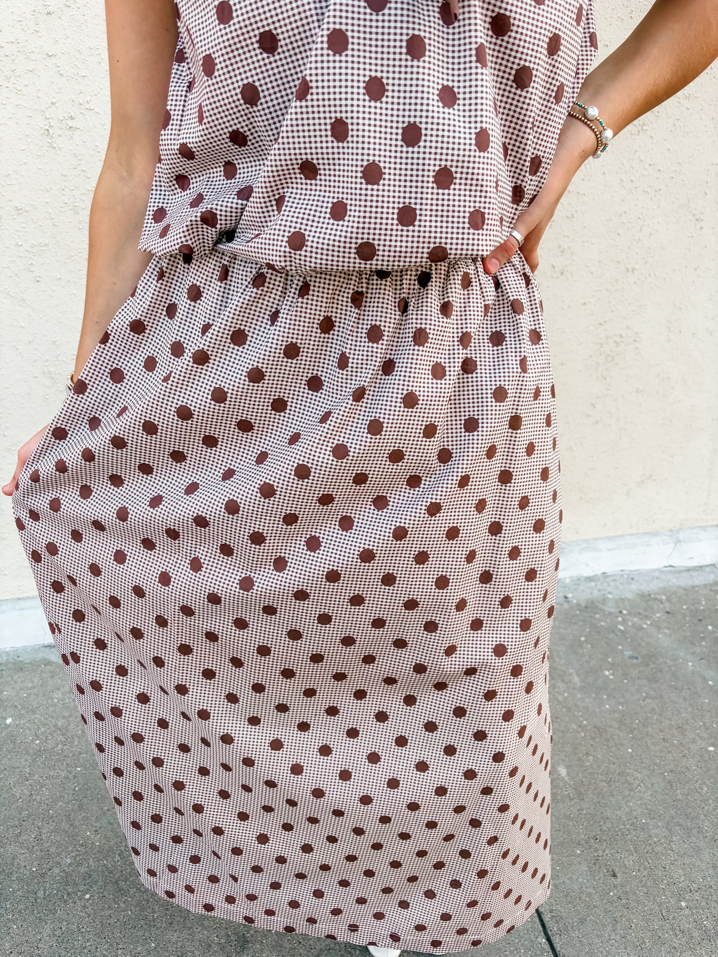 Mocha Cream Dot Skirt