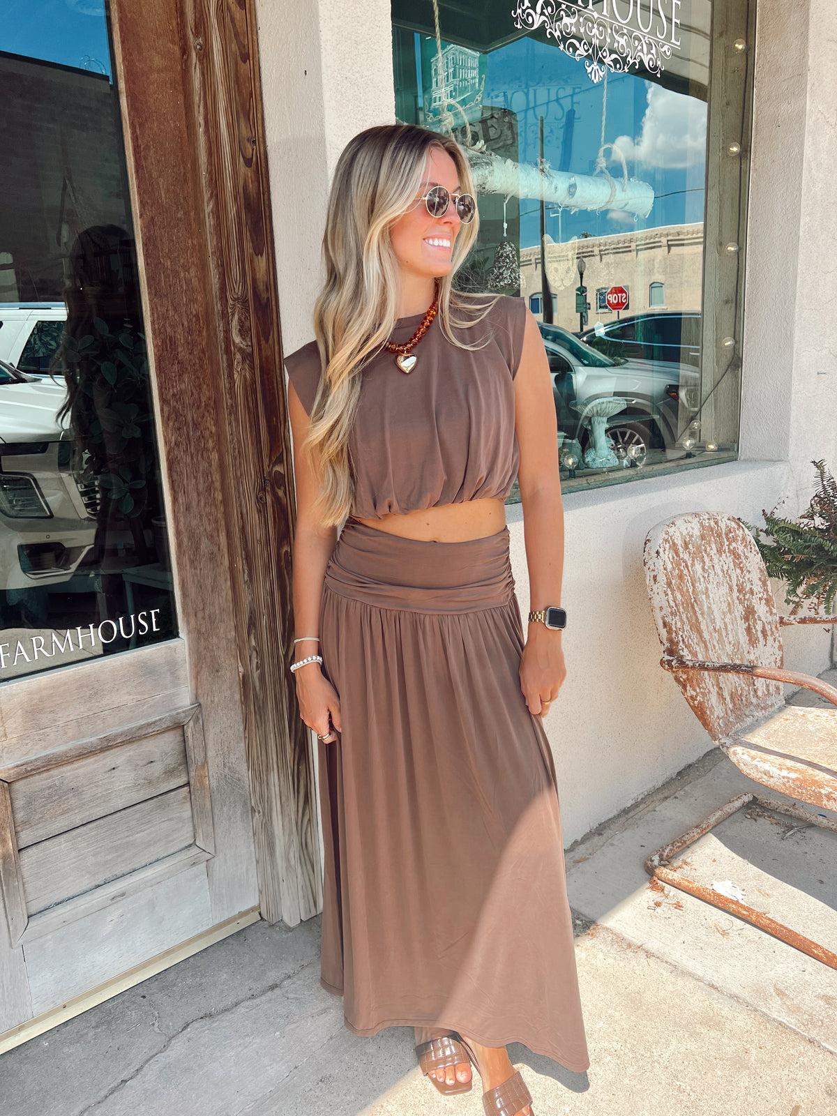 Lenox Brown Skirt Set