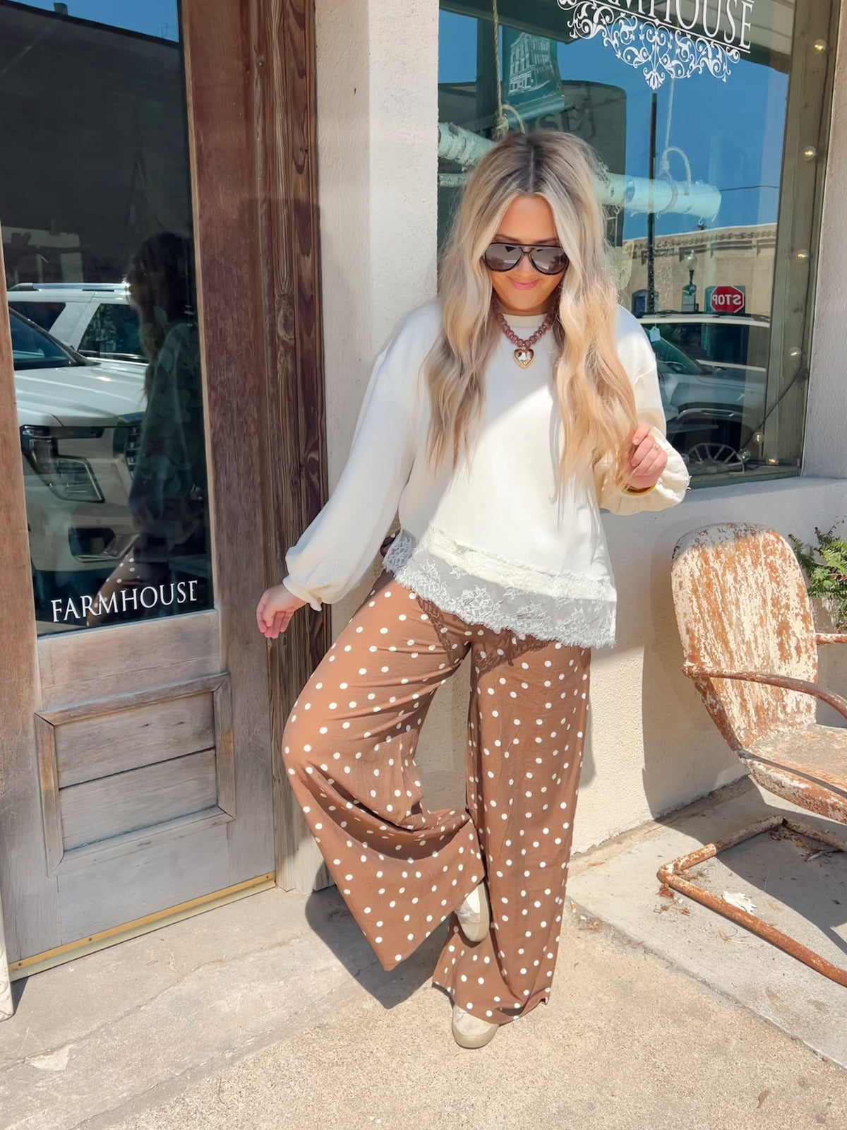 Mocha Cream Dot Pants