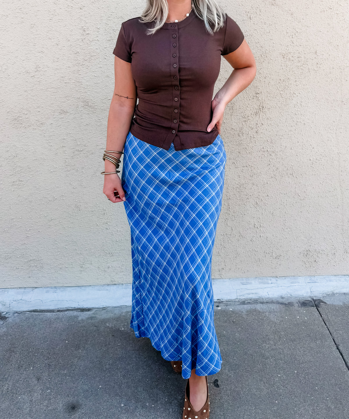 Z Supply Europa Plaid Maxi Skirt
