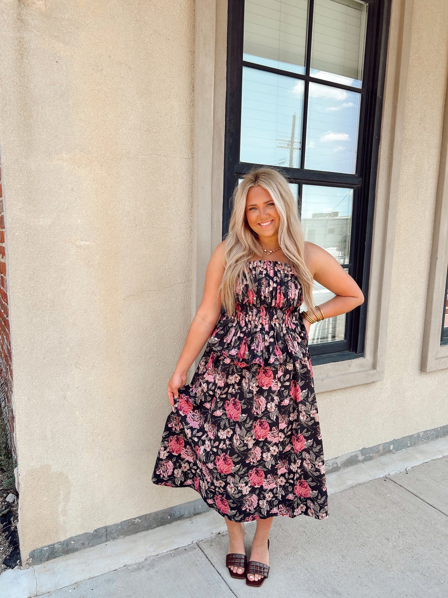 Midnight Bloom Floral Dress