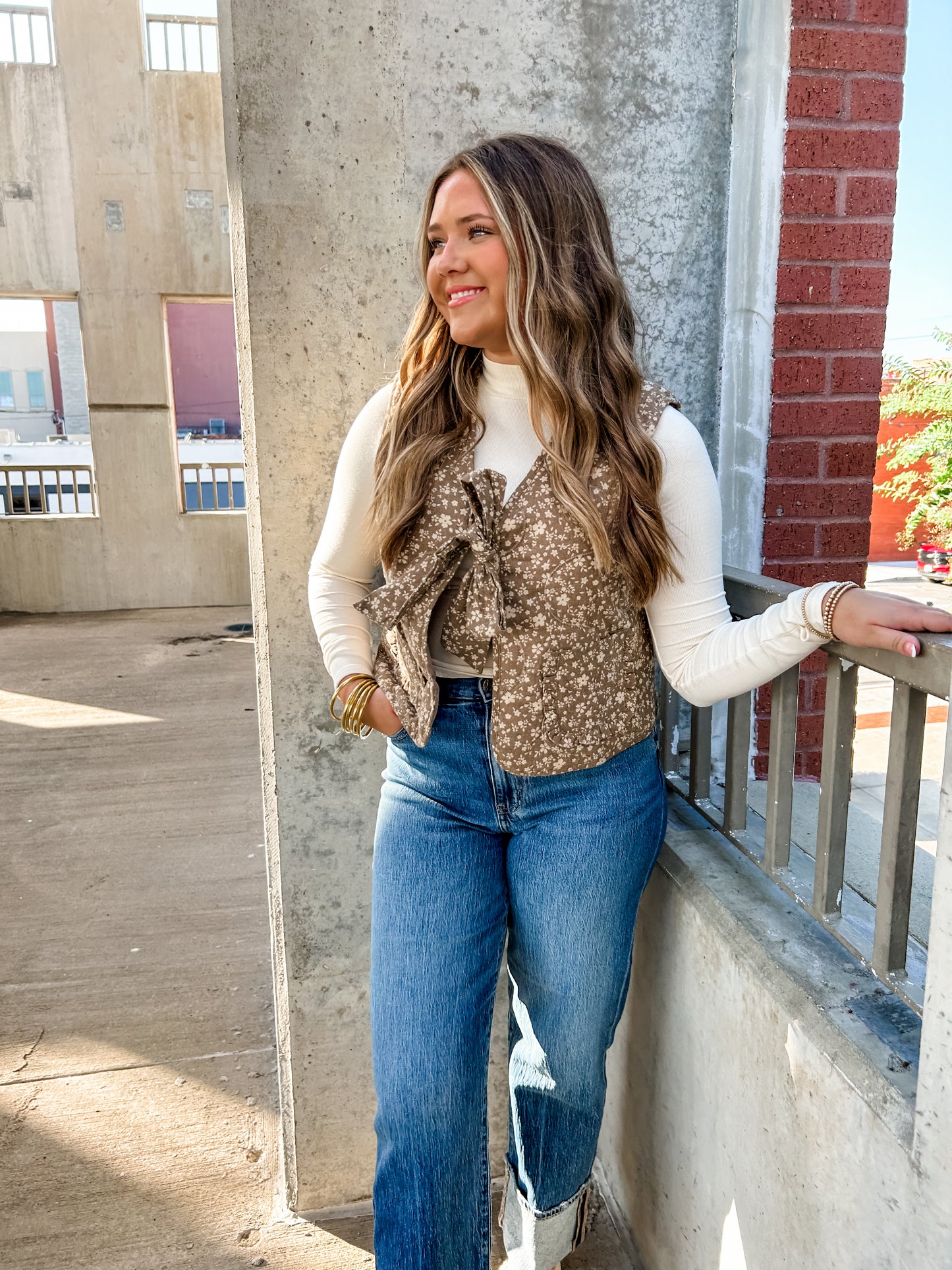 Fall Floral Quilted Vest