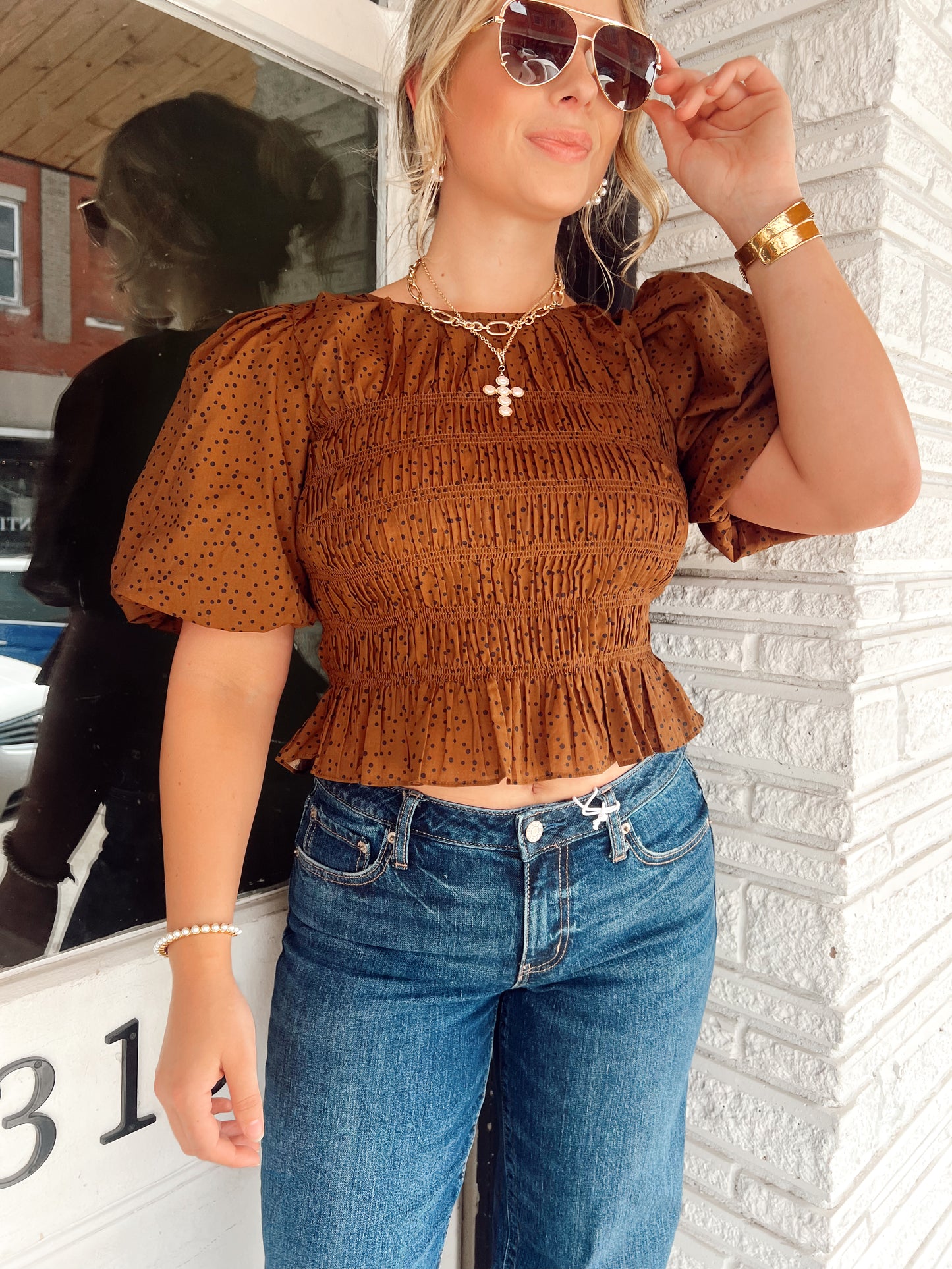 Smocked Dot Top