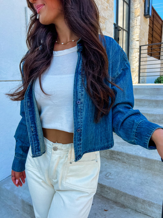 Blue Haven Cropped Shirt