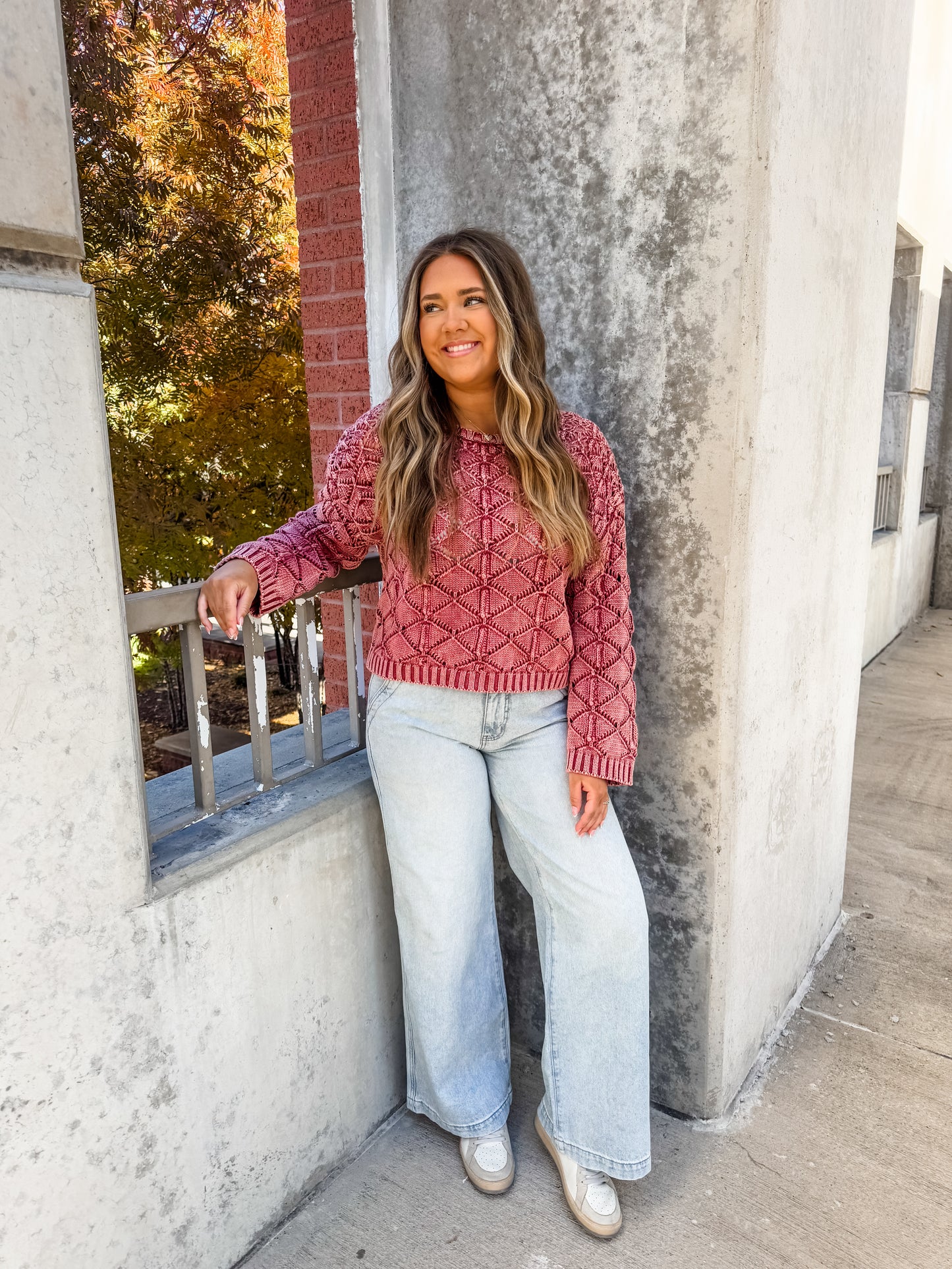 Raspberry Punch Crochet Sweater