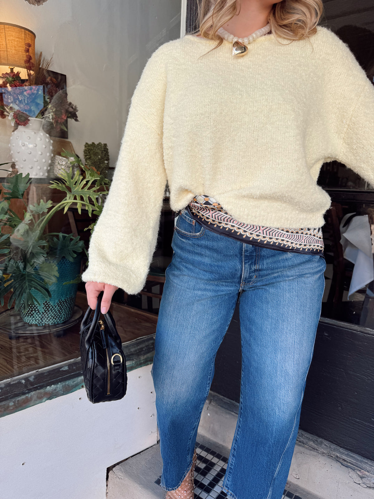 Lemon Chiffon Textured Sweater