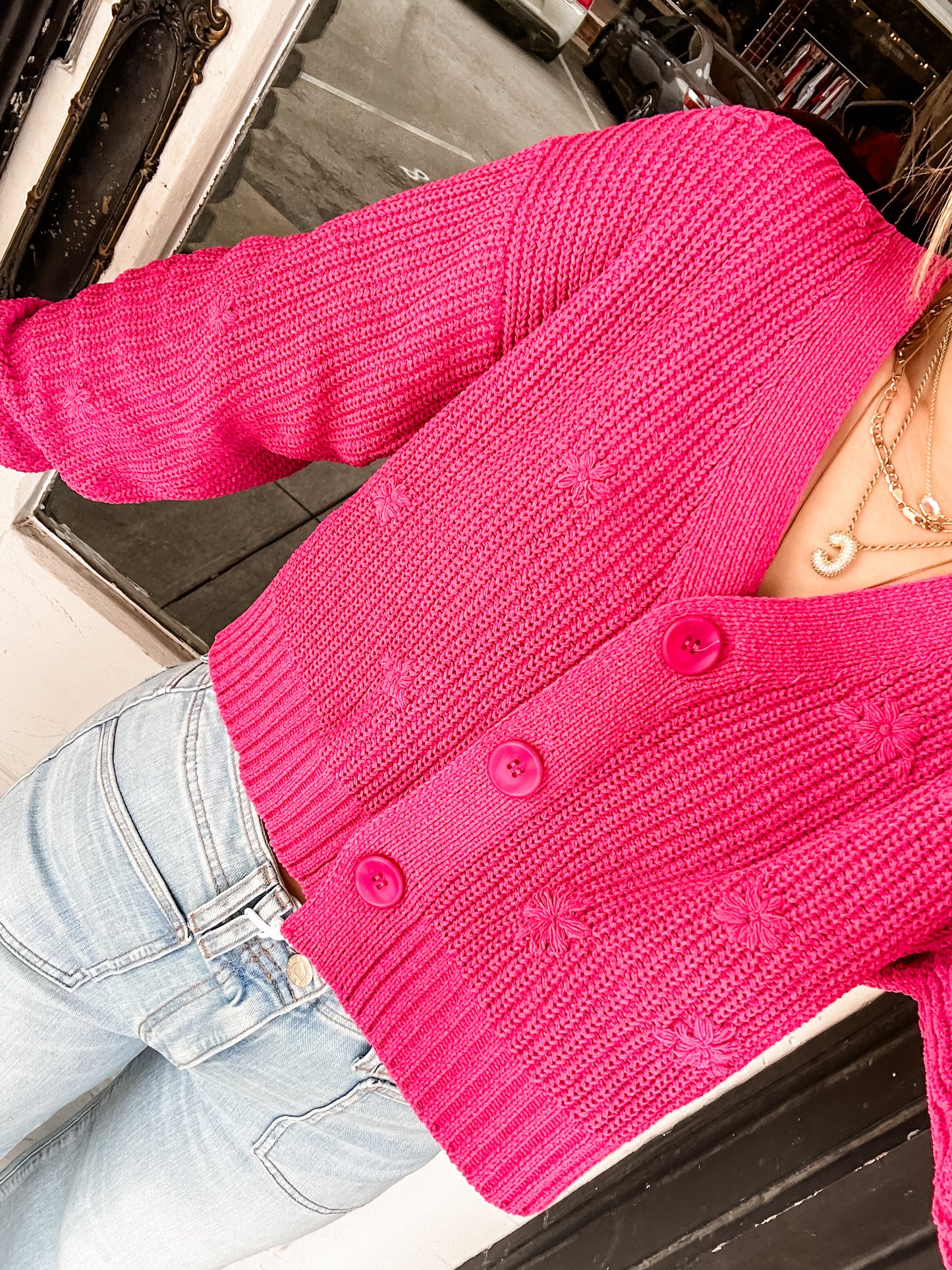 Fleur Cardigan Magenta