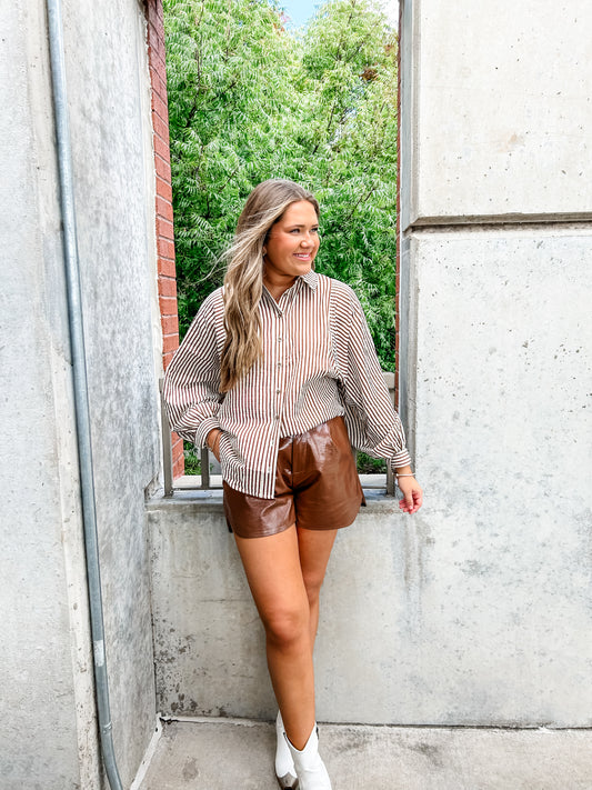 Turn Up The Volume Stripe Shirt