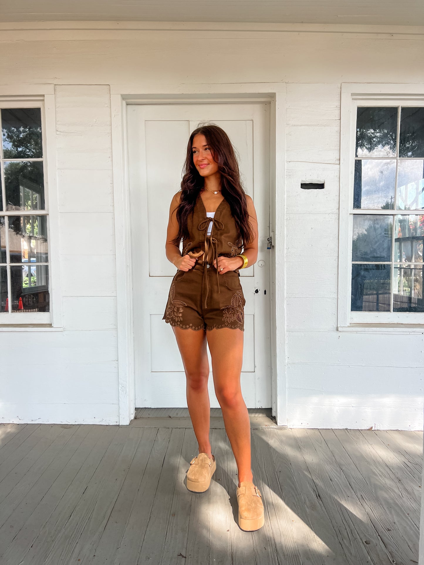 Chocolate Lover Embroidered Shorts