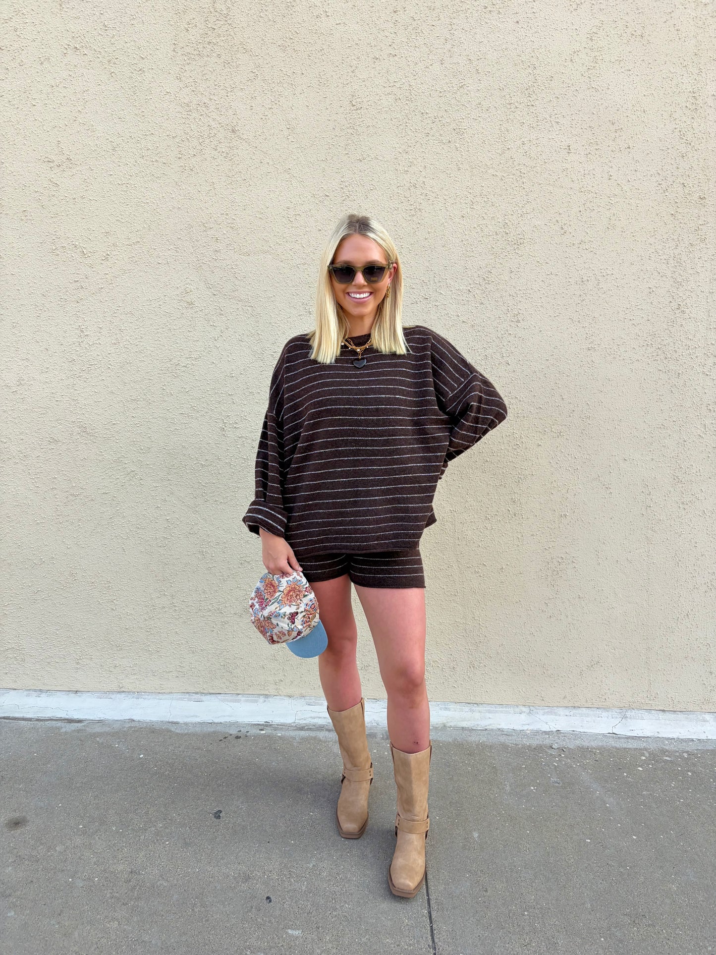 Maple Stripe Sweater Short Set