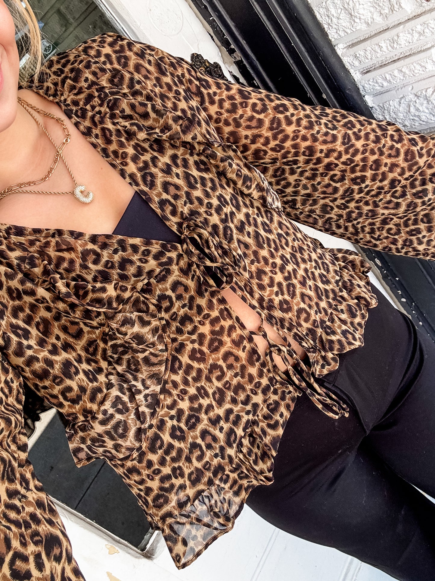 Be Fierce Leopard Chiffon Top