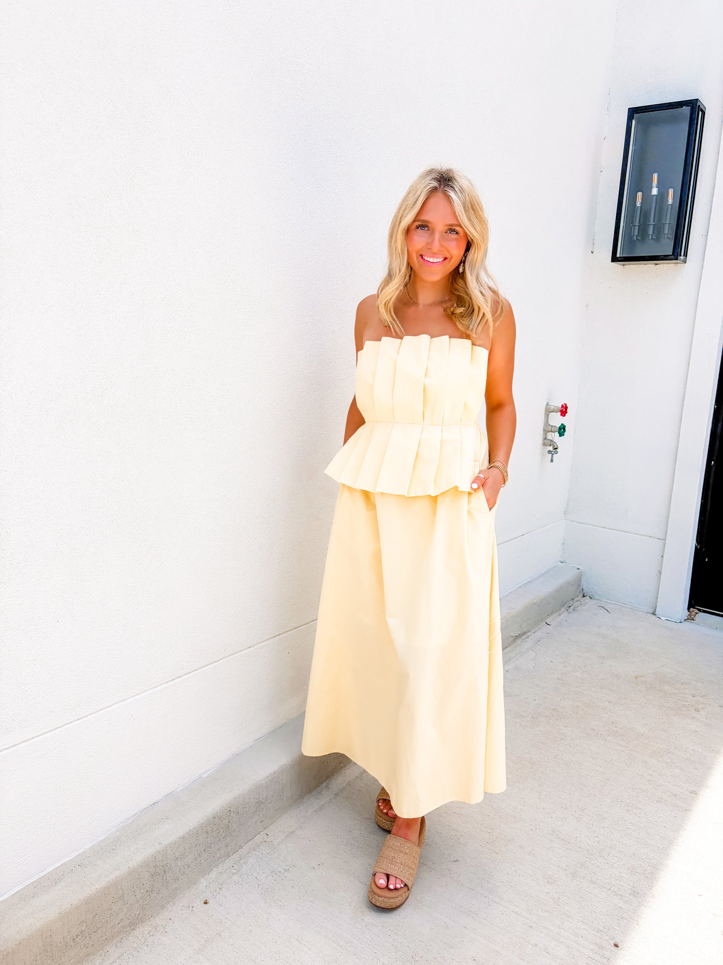 Honey Butter Strapless Dress