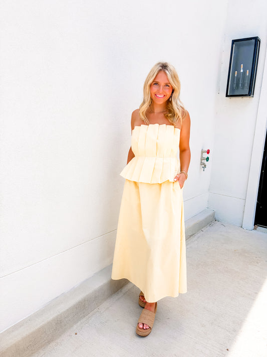 Honey Butter Strapless Dress