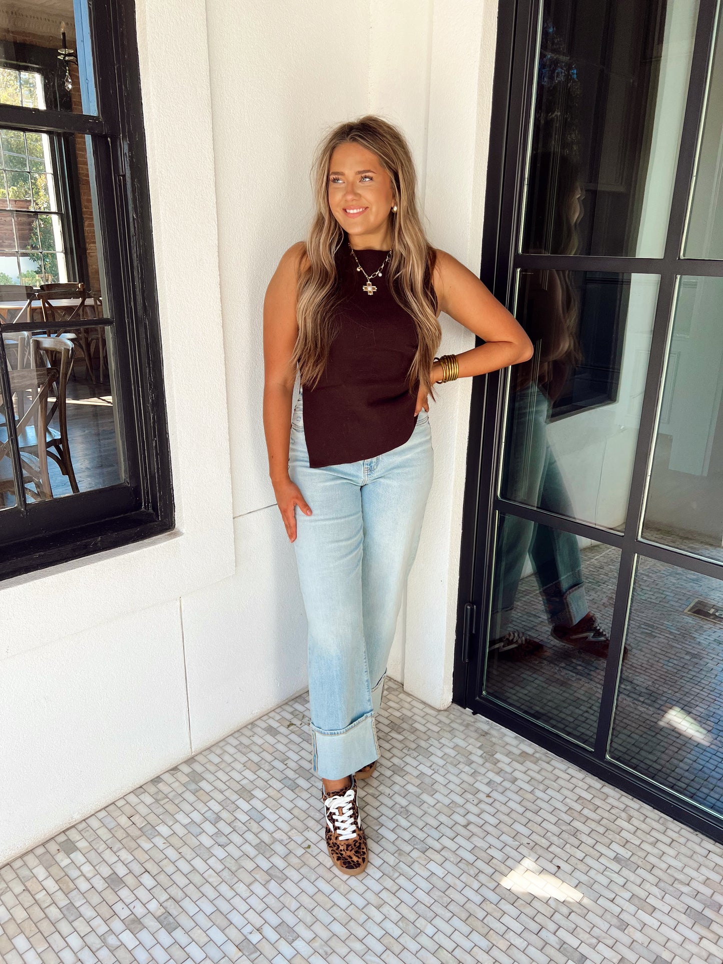 Dark Chocolate Shirring Top