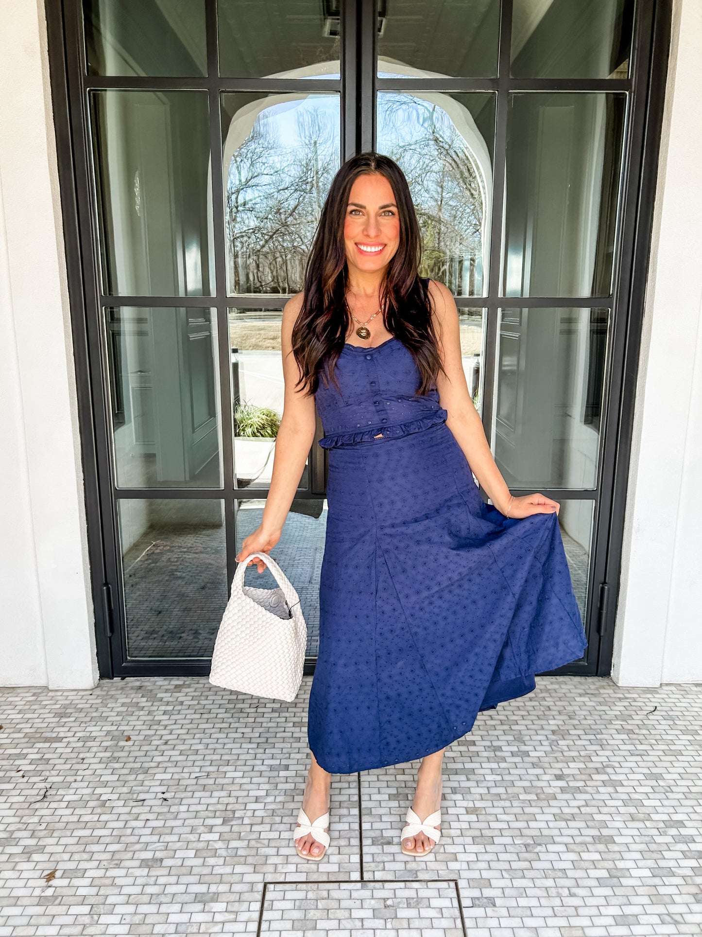 Emory Navy Skirt Set