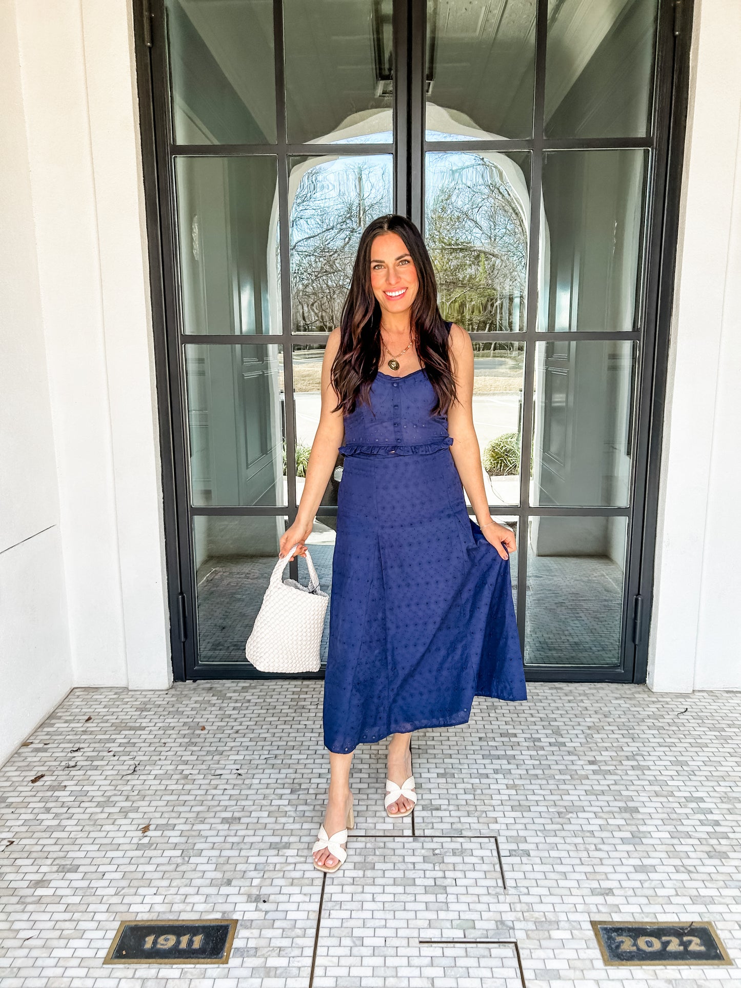 Emory Navy Skirt Set