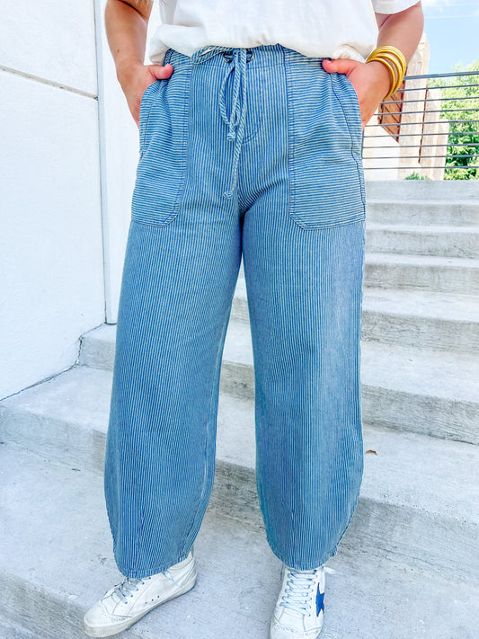 Denim Pinstripe Pant