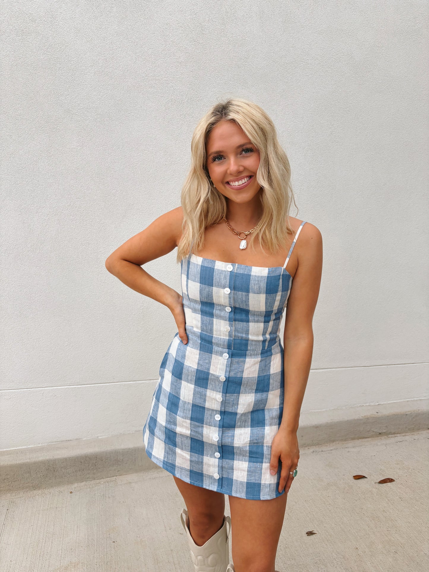 Sea Side Checkered Dress