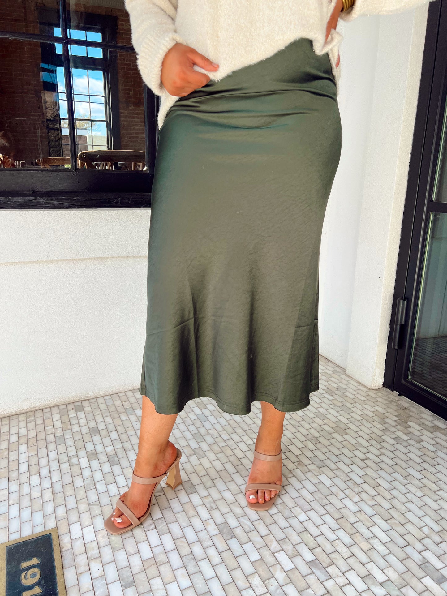 Deep Forest Satin Skirt