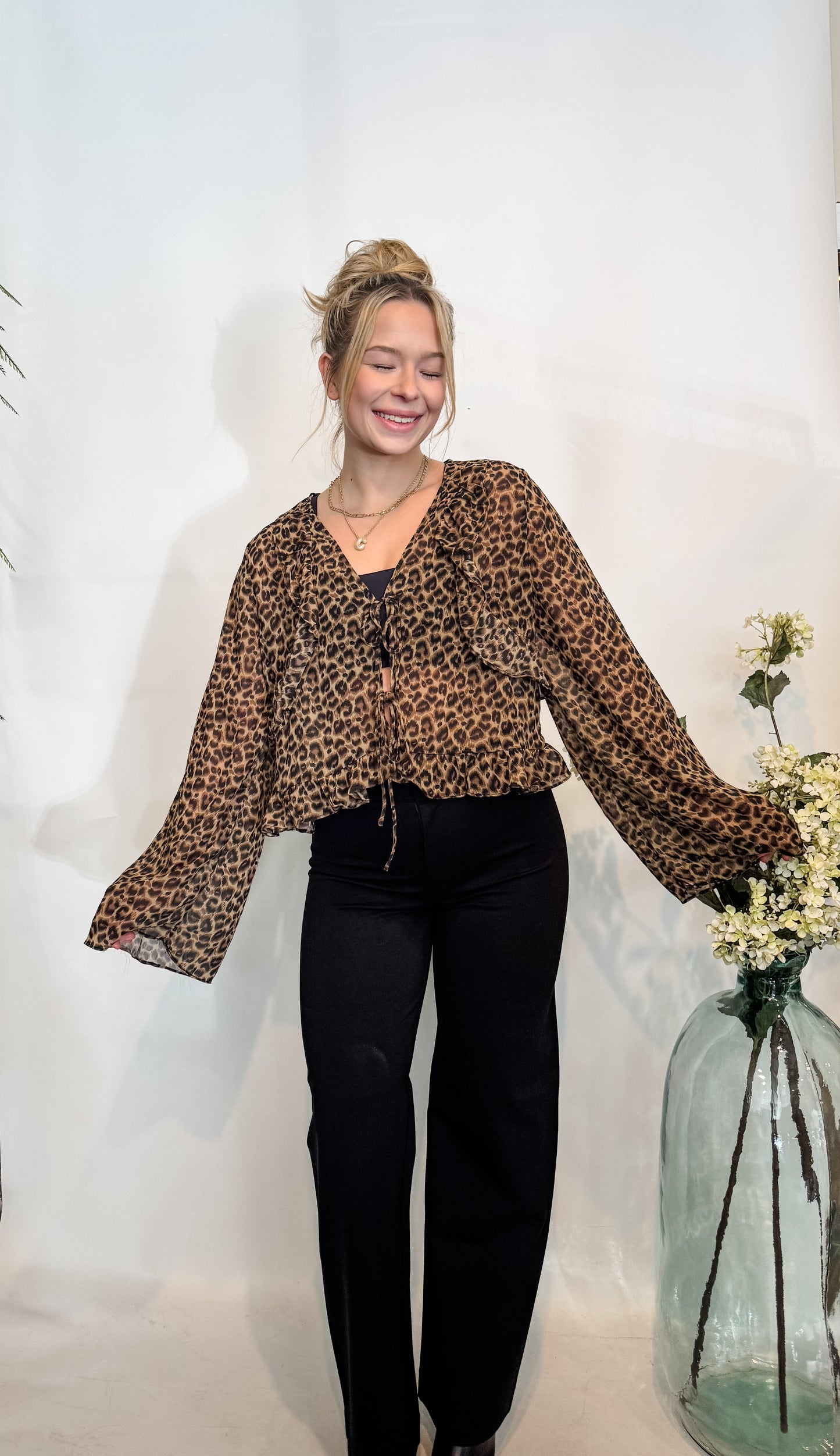 Be Fierce Leopard Chiffon Top