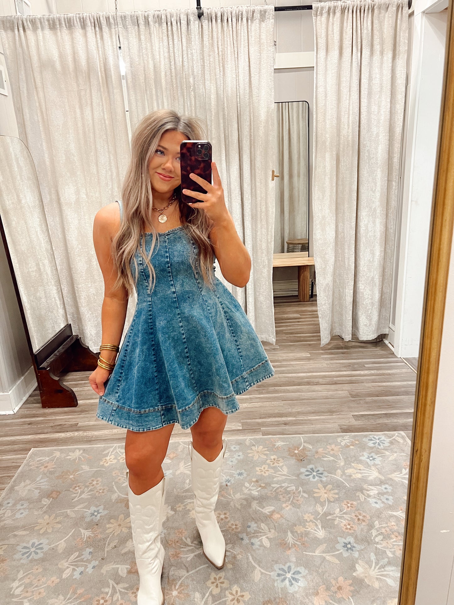 Manhattan Flare Denim Dress