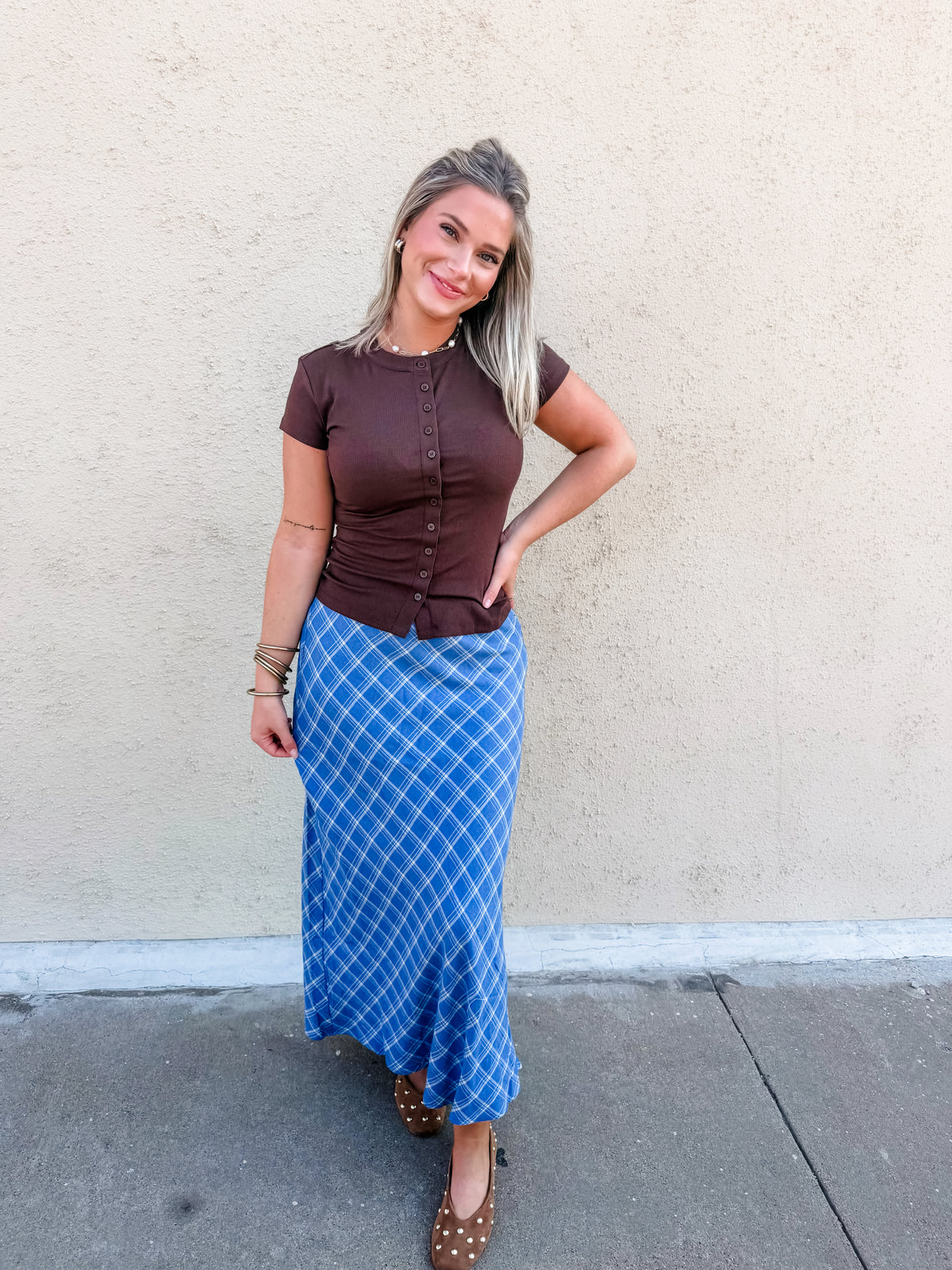 Z Supply Europa Plaid Maxi Skirt