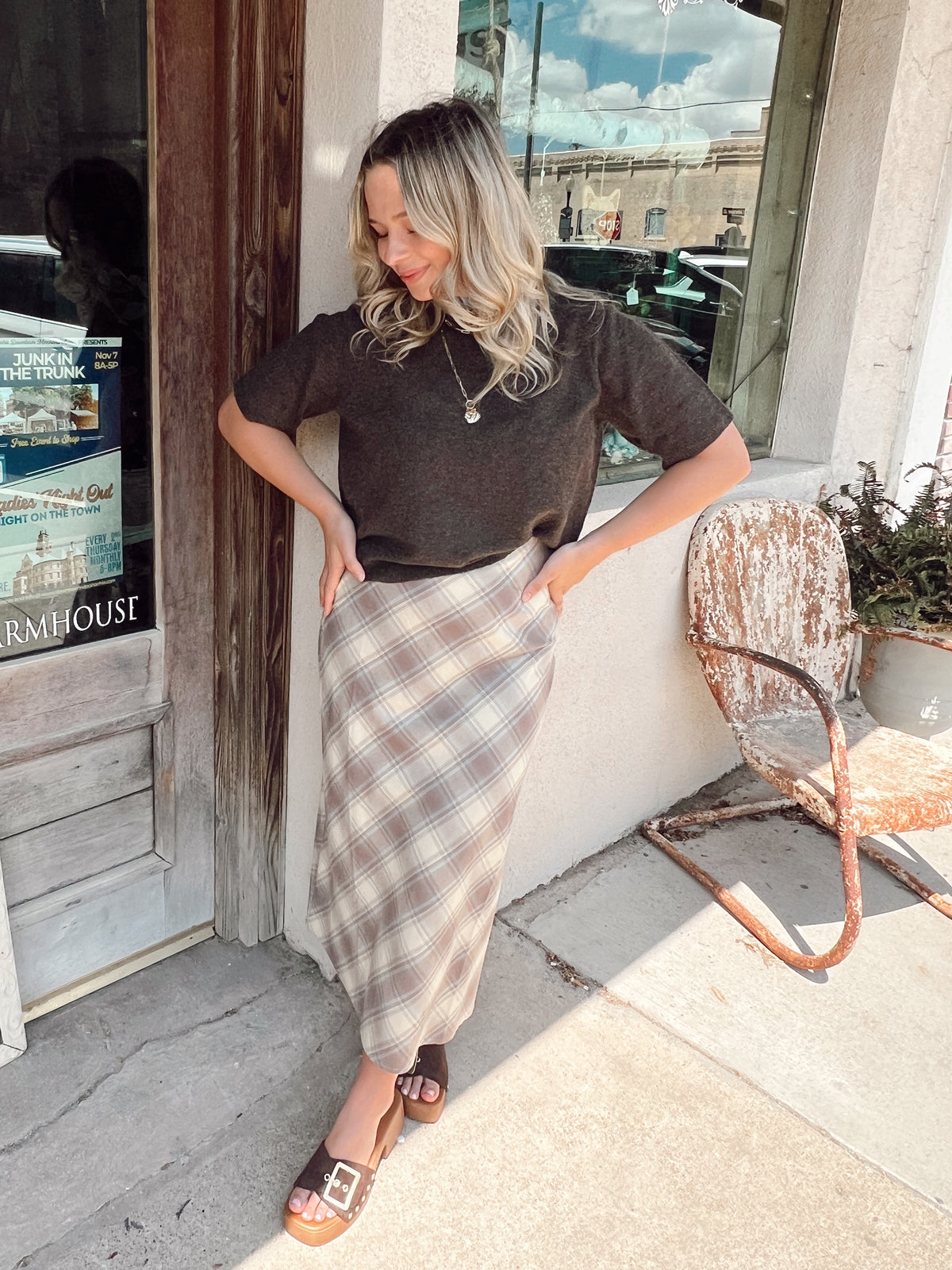 Mallory Plaid Maxi Skirt