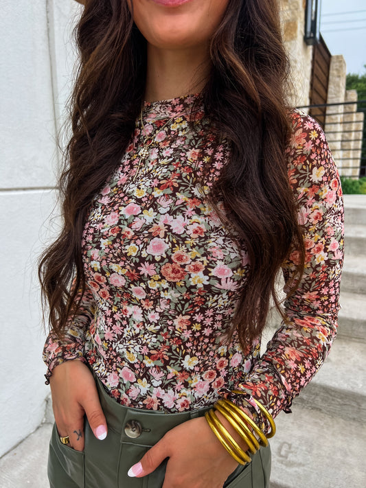 Wildflower Drift Mesh Top